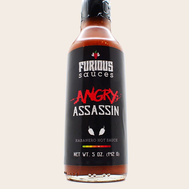 Angry Assassin (Red Habanero) Hot Sauce | Burgers | Wings | Chipotle | Savory