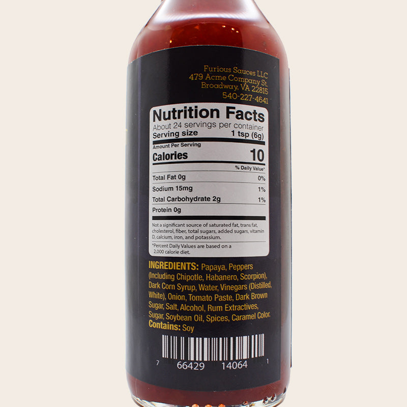 Blackbeard's Torment (Papaya Scorpion Rum) Hot Sauce